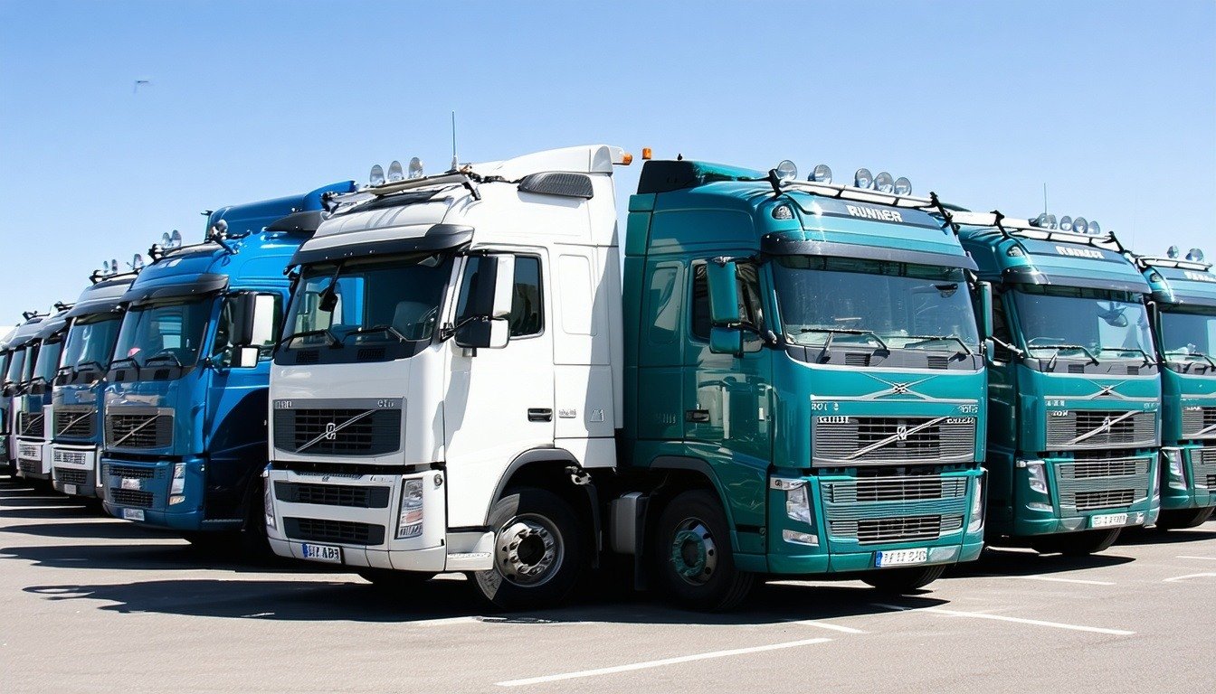 Truck Runner's fleet of trucks ready for dispatch
